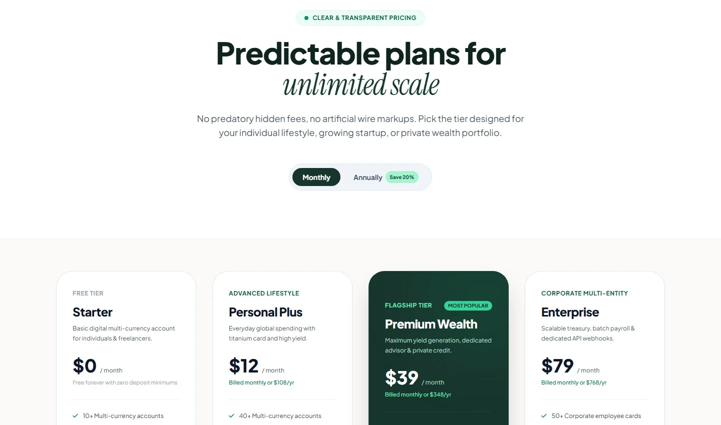 Pricing Table